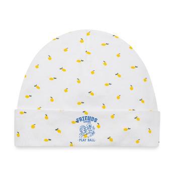 Freunde geben Ballspiel - Baby Premium Organic Mütze - Weiß/Zitronengelb - Vorne