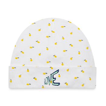 Liebes Neon Schriftzug - Baby Premium Organic Mütze - Weiß/Zitronengelb - Vorne