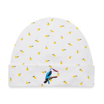 Woodland_Kingfisher - Baby Premium Organic Mütze - Weiß/Zitronengelb - Vorne