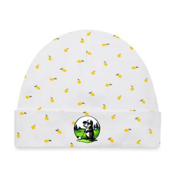 Stinktier Golfspieler - Baby Premium Organic Mütze - Weiß/Zitronengelb - Vorne