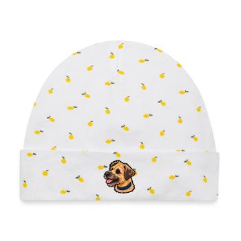 Finn-Emblem - Baby Premium Organic Mütze - Weiß/Zitronengelb - Vorne