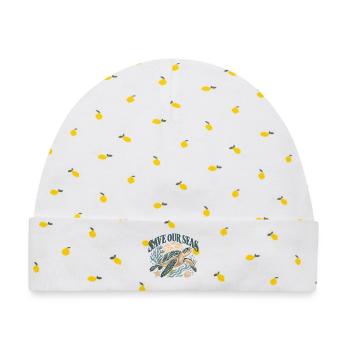 Save Our Seas Sea Turtle - Baby Premium Organic Mütze - Weiß/Zitronengelb - Vorne