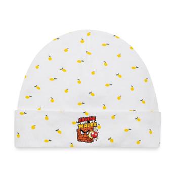 Abwehr wie ne Mauer Handball Spruch Cartoon Shirt - Baby Premium Organic Mütze - Weiß/Zitronengelb - Vorne