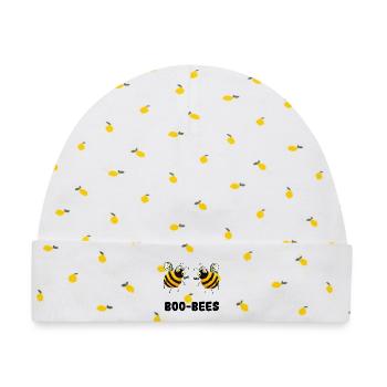 Boo-Bees - Zwei Bienen sagen Boo - Baby Premium Organic Mütze - Weiß/Zitronengelb - Vorne