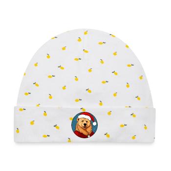 Bären Christmas / Thanksgiving - Baby Premium Organic Mütze - Weiß/Zitronengelb - Vorne