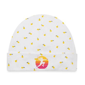Retro Handballerin – Vintage Sonnenuntergang - Baby Premium Organic Mütze - Weiß/Zitronengelb - Vorne