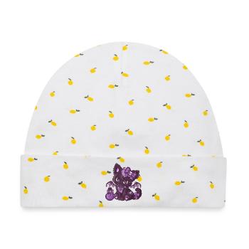 VampiKätzchen  - Baby Premium Organic Mütze - Weiß/Zitronengelb - Vorne