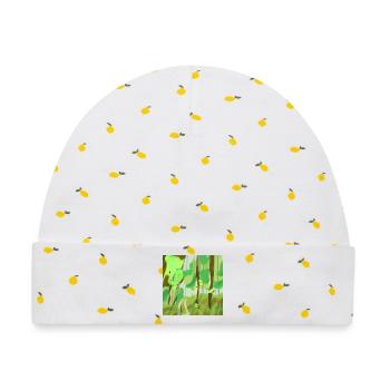 Waldlandschaft in Grüntönen - Baby Premium Organic Mütze - Weiß/Zitronengelb - Vorne