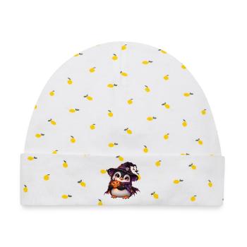 Halloween-Pinguinpinguin - Baby Premium Organic Mütze - Weiß/Zitronengelb - Vorne
