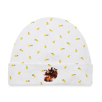 Feuriger Halloween Dämon - Baby Premium Organic Mütze - Weiß/Zitronengelb - Vorne