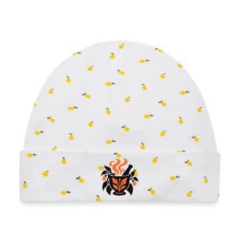 Moerser Kraeuter Hexen Logo - Baby Premium Organic Mütze - Weiß/Zitronengelb - Vorne