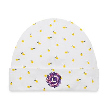 Galaxie Sichelmond Sterne Weltraum Vektor Shirt - Baby Premium Organic Mütze - Weiß/Zitronengelb - Vorne