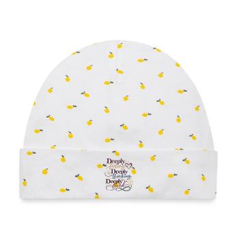 Tief fühlen, Tief denken, Tief geliebt - Baby Premium Organic Mütze - Weiß/Zitronengelb - Vorne