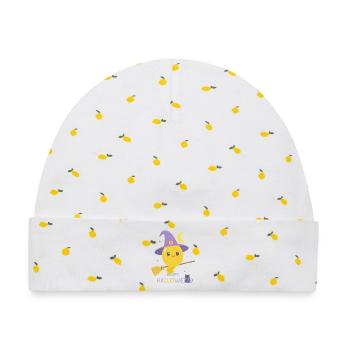 Zitronenhexe Happy Halloween - Baby Premium Organic Mütze - Weiß/Zitronengelb - Vorne