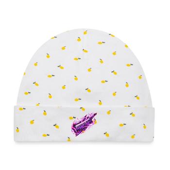 Neon Galaxy Keytar - Baby Premium Organic Mütze - Weiß/Zitronengelb - Vorne