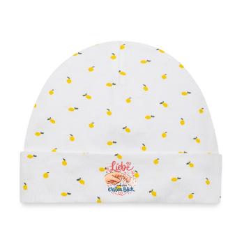 Liebe auf den ersten Blick - Baby Premium Organic Mütze - Weiß/Zitronengelb - Vorne