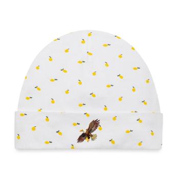Fliegender Weißkopfseeadler - Baby Premium Organic Mütze - Weiß/Zitronengelb - Vorne