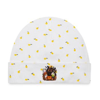 Magische Halloween Hexen & Geist - Baby Premium Organic Mütze - Weiß/Zitronengelb - Vorne