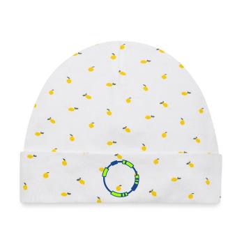 Plasmid DNA Genetik Logo - Baby Premium Organic Mütze - Weiß/Zitronengelb - Vorne