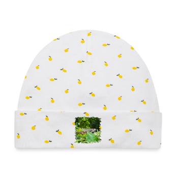 Dschungel-Leguan im Blätterdach - Baby Premium Organic Mütze - Weiß/Zitronengelb - Vorne