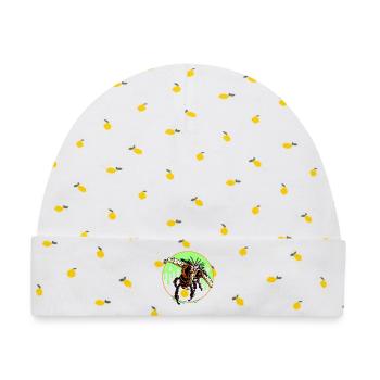 Halloween Bee (Version ohne Text) - Baby Premium Organic Mütze - Weiß/Zitronengelb - Vorne