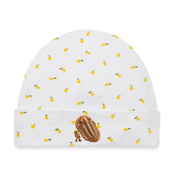 Wenuma Trilobit-Fossil - Baby Premium Organic Mütze - Weiß/Zitronengelb - Vorne