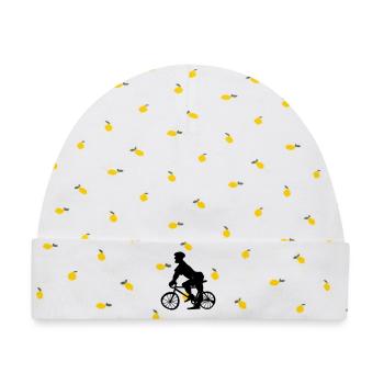 Fahrrad Polizei / Fahrrad Macho - Baby Premium Organic Mütze - Weiß/Zitronengelb - Vorne