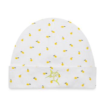 Schwertfisch, Marlin, - Baby Premium Organic Mütze - Weiß/Zitronengelb - Vorne