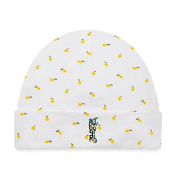Snowboard Wintersport - Baby Premium Organic Mütze - Weiß/Zitronengelb - Vorne