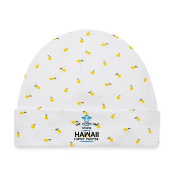 Hawaii - Baby Premium Organic Mütze - Weiß/Zitronengelb - Vorne