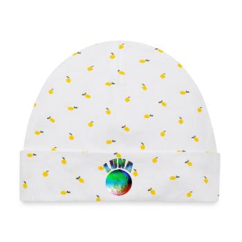 Luna Mond Regenbogen - Baby Premium Organic Mütze - Weiß/Zitronengelb - Vorne