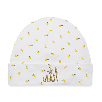 Islam Muslim Ramadan Allah - Baby Premium Organic Mütze - Weiß/Zitronengelb - Vorne