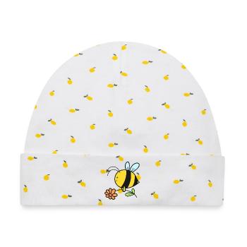 Biene Bienen - Baby Premium Organic Mütze - Weiß/Zitronengelb - Vorne