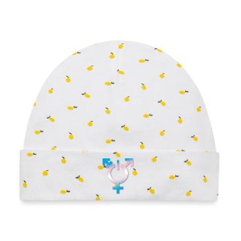 transgender flagge trans LBGTQ queer ON coming out - Baby Premium Organic Mütze - Weiß/Zitronengelb - Vorne