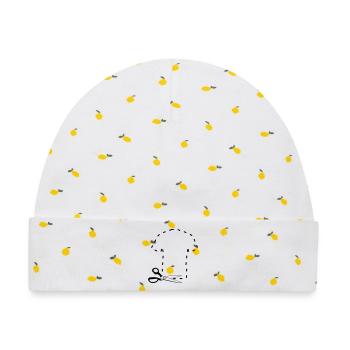 Muster schneiden T-Shirt - Baby Premium Organic Mütze - Weiß/Zitronengelb - Vorne