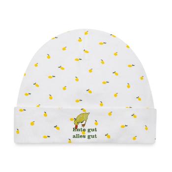 ente gut alles gut - Baby Premium Organic Mütze - Weiß/Zitronengelb - Vorne