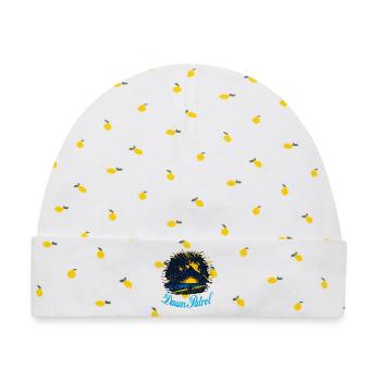 Dawn Patrol Palms Sunset - Baby Premium Organic Mütze - Weiß/Zitronengelb - Vorne