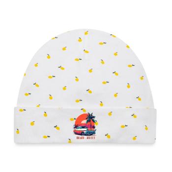 MIAMI STREET - Baby Premium Organic Mütze - Weiß/Zitronengelb - Vorne