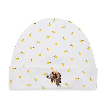 Basset - Baby Premium Organic Mütze - Weiß/Zitronengelb - Vorne
