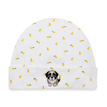 bernhardiner hund - Baby Premium Organic Mütze - Weiß/Zitronengelb - Vorne