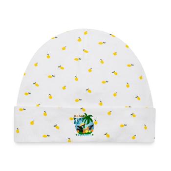 BEACH CLUB Florida - Baby Premium Organic Mütze - Weiß/Zitronengelb - Vorne