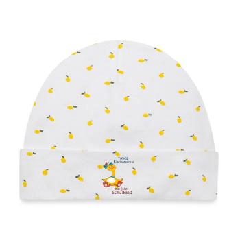 Tschüss Kindergarten - Baby Premium Organic Mütze - Weiß/Zitronengelb - Vorne