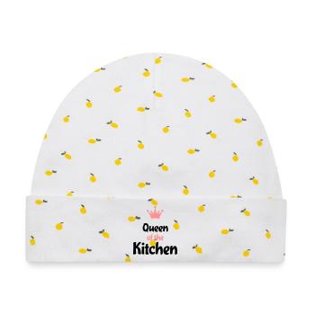 Kochschürze für dein Dinner - Baby Premium Organic Mütze - Weiß/Zitronengelb - Vorne
