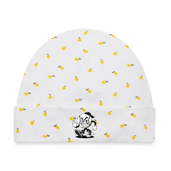 Baseball mit einem selbstbewussten - Baby Premium Organic Mütze - Weiß/Zitronengelb - Vorne