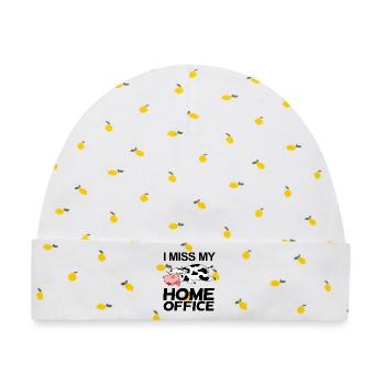 Home Office Spruch lustig - Baby Premium Organic Mütze - Weiß/Zitronengelb - Vorne