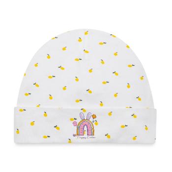 Happy Easter Regenbogen - Baby Premium Organic Mütze - Weiß/Zitronengelb - Vorne