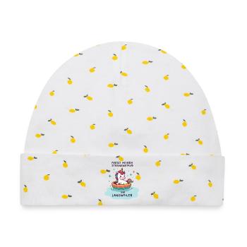 Einhorn Bootsfahrt - Baby Premium Organic Mütze - Weiß/Zitronengelb - Vorne