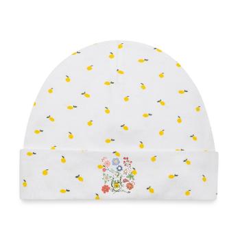 Thank You Sommerblumen - Baby Premium Organic Mütze - Weiß/Zitronengelb - Vorne
