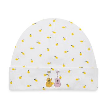 zwei gitarren - Baby Premium Organic Mütze - Weiß/Zitronengelb - Vorne