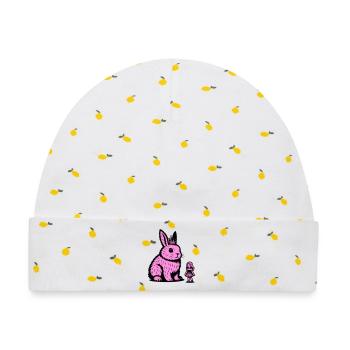 Hasenprinzessin - Baby Premium Organic Mütze - Weiß/Zitronengelb - Vorne
